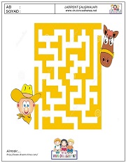 okul öncesi labirent bulmacai çalışma sayfaları